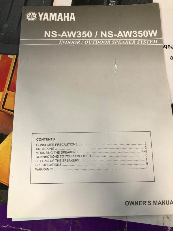 Photo 4 of *ONE SPEAKER BLOWN/SEE NOTES** Yamaha NS-AW350B All-Weather 2-Way Speakers - Black (Pair) 2 