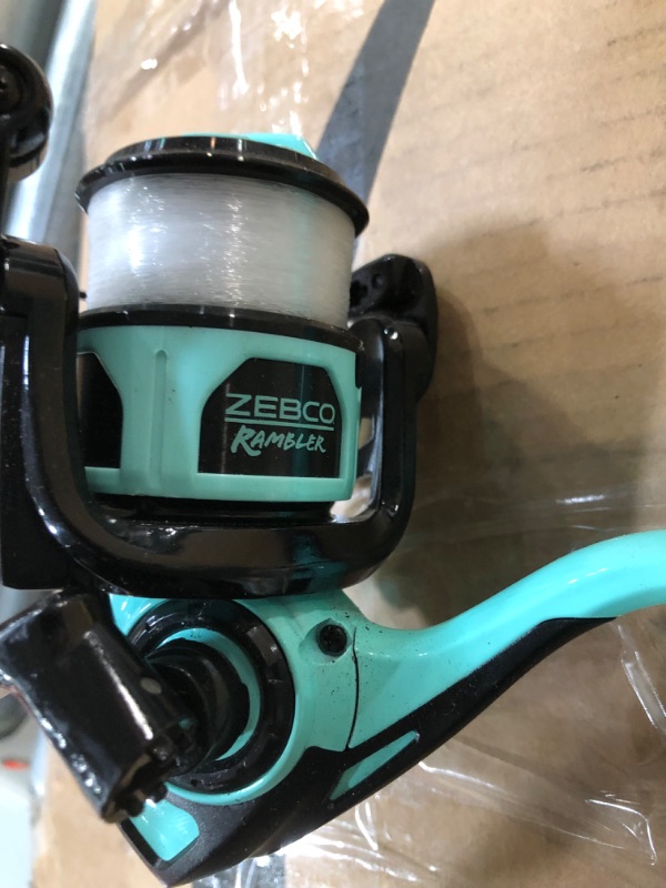 Photo 7 of *PARTIALLY BROKEN/SEE NOTES** Zebco Rambler Fishing Reel and Rod Combo, Durable Fiberglass Rod with Built-in Carabiner, Pre-Spooled with 8LB Zebco Fishing Line- 2pc Rod