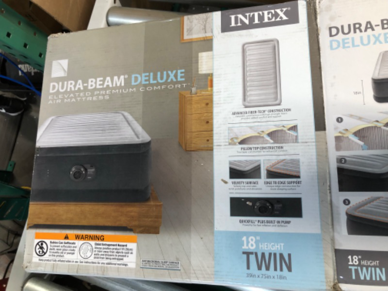 Photo 2 of *BRAND NEW* Intex Dura-Beam Deluxe Comfort Plush Air Mattress Series with Internal Pump Twin 18in