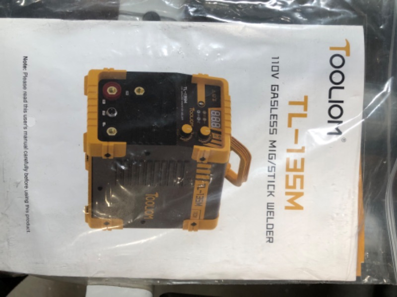 Photo 3 of *USED*TOOLIOM 135A Flux Core Welder MIG Welder 110V Flux MIG/Lift TIG/Stick 3-in-1 Welding Machine IGBT DC Inverter