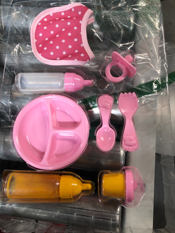 Photo 2 of Click N' Play 8-pc Baby Doll Feeding Set w/ Accessories | Baby Doll Accessories Set, Dolls Set/Stuff, Toy Bottles, Disappearing Milk, Food Set, Bottle Toys, Pretend Play Supplies | Toddler, Girls