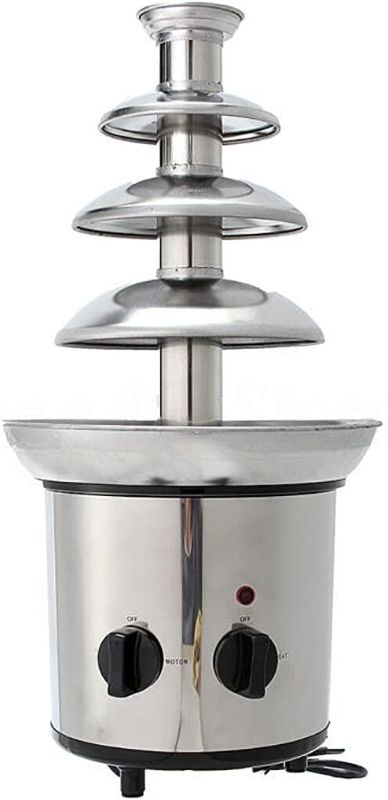 Photo 1 of 4 Tier Stainless Steel Electric Chocolate Fondue Fountain Machine 17.87 x 9.2 x 9.2 inches
