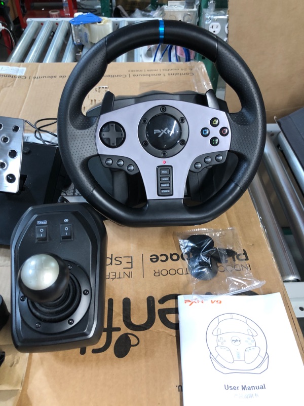 Photo 4 of Game Racing Wheel, PXN V9 270°/900 with Clutch and Shifter 15.75 x 13.78 x 11.81 inches	