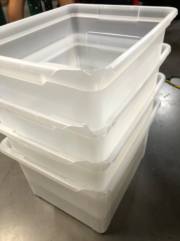 Photo 1 of *USED/SEE NOTES* IRIS USA Letter/Legal File Tote Box, 4 Pack - Cristal Clear