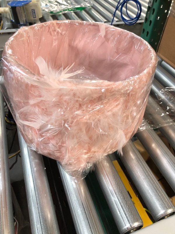Photo 2 of *NEW* Contemporary and Unique Pink Real Feather Spider Lamp Shade - 12" Diameter 