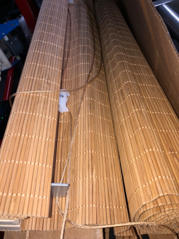 Photo 2 of  Bamboo Roller Shades, Light Filtering Roll Up Blinds for Window 25'' W x 64'' H