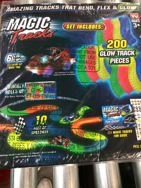 Photo 2 of  Magic Tracks 10 Foot Glow In The Dark Bendable Flexible Racetrack with LED Light-Up 