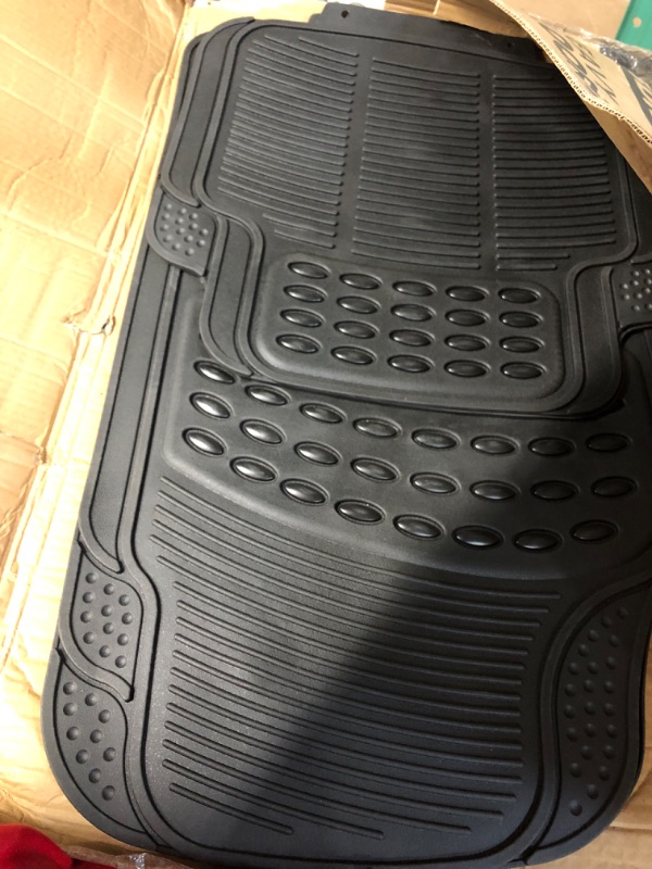 Photo 2 of BDK All Weather Rubber Floor Mats for Car SUV & Truck - 4 Pieces Set (Front & Rear), Trimmable