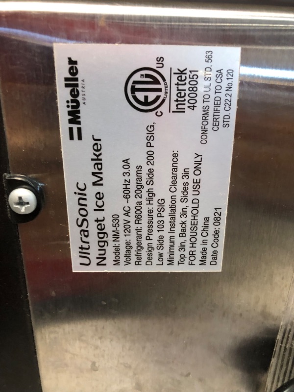 Photo 4 of *USED* *SEE INFO* Mueller Nugget Ice Maker Machine, Quietest Heavy-Duty Countertop Ice Machine