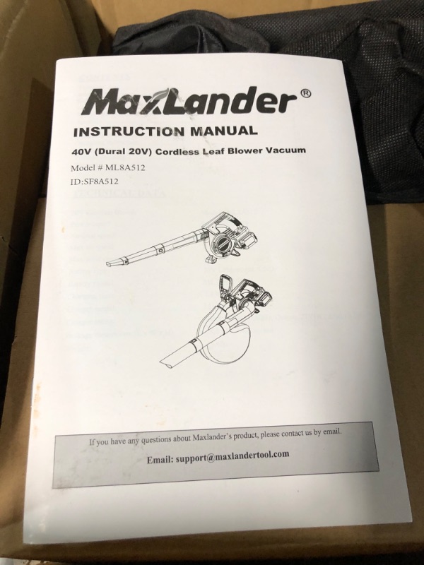 Photo 3 of *used* MAXLANDER 3 in 1 Cordless Leaf Blower & Vacuum with Bag