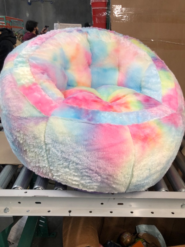 Photo 2 of Delta Children Cozee Fluffy Chair, Kid Size (for Kids Up to 10 Years Old), Tie Dye