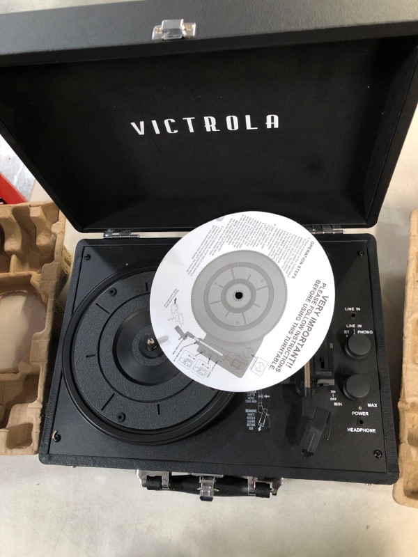 Photo 3 of Victrola Vintage 3-Speed Bluetooth Portable Suitcase Record Player 