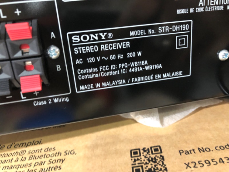 Photo 3 of Sony STRDH190 2-ch Home Stereo Receiver with Phono Inputs & Bluetooth Black