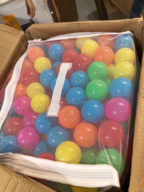 Photo 2 of Amazon Basics BPA Free Crush-Proof Plastic Ball Pit Balls with Storage Bag, 