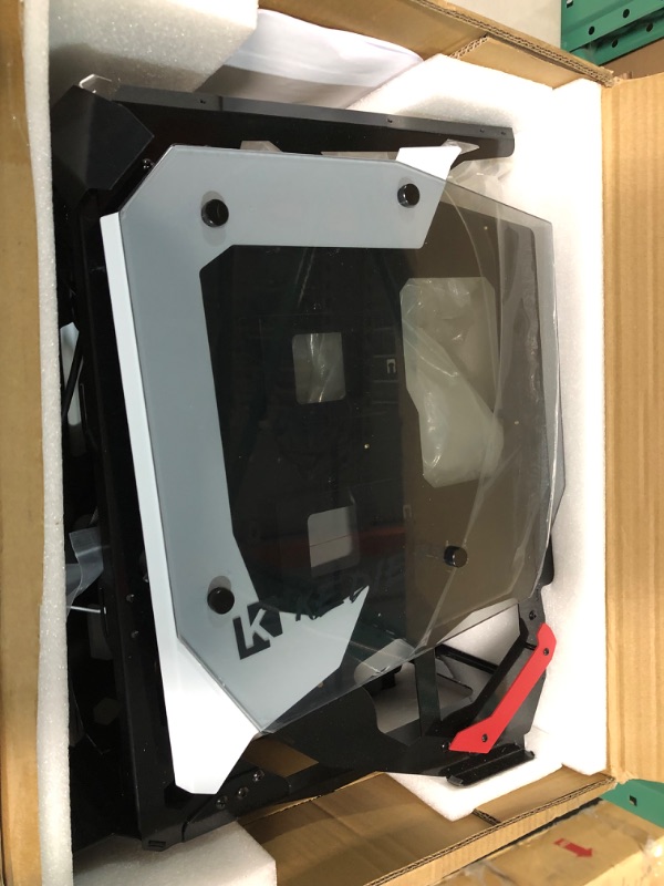 Photo 2 of KEDIERS Mech PC Case - ATX Tower Gaming Computer Case with Tempered Glass,White