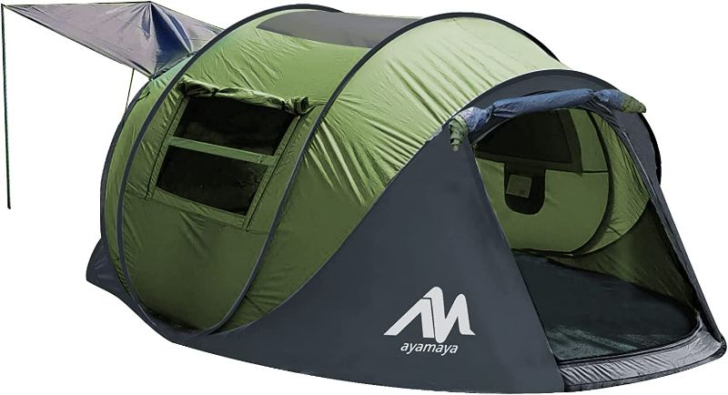 Photo 1 of AYAMAYA Pop Up Tent 4 Person Tents for Camping with Skylight,