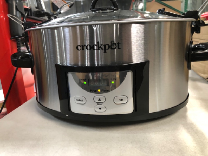 Photo 3 of **USED** MISSING BOWL ISIDE TO COOK WITH** Crock-Pot SCCPVL610-S-A 6-Quart Cook & Carry Programmable Slow Cooker with Digital Timer, Stainless Steel