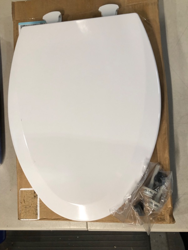 Photo 3 of *NEW*Bemis 1500EC 390 Lift-Off Wood Elongated Toilet SEAT, Cotton White