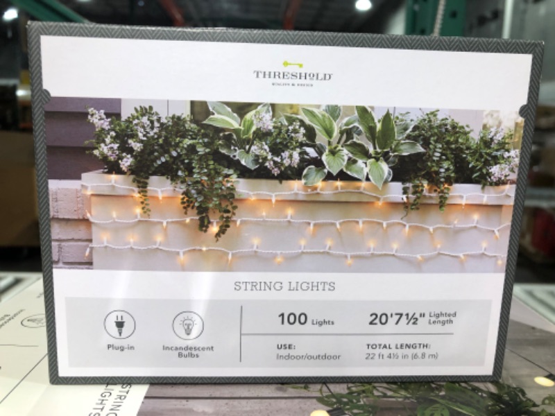 Photo 1 of 100ct x 3 pks  Incandescent Outdoor String Mini Lights White - Threshold