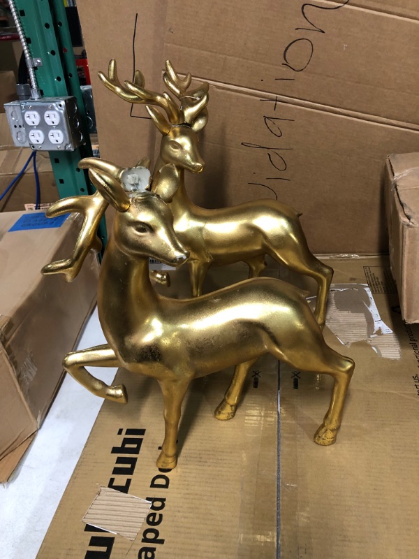 Photo 4 of *see notes* 18.75" Plastic Deer Decorative Figurine GOLD - Wondershop  2ct