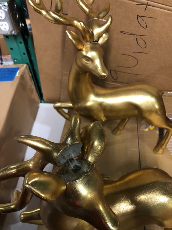 Photo 3 of *see notes* 18.75" Plastic Deer Decorative Figurine GOLD - Wondershop  2ct