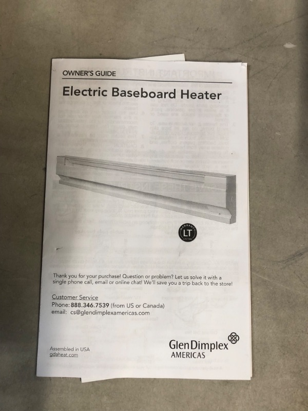 Photo 2 of *USED/SEE NOTES* Cadet F Series Electric Baseboard Heater x2