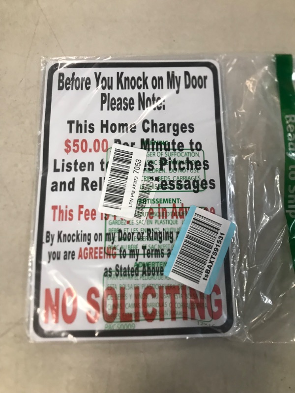 Photo 3 of Lenrius Before You Knock On My Door Sign No Soliciting Metal Sign 12"x8"