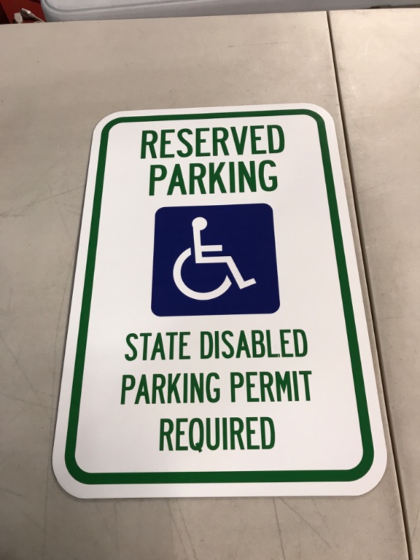 Photo 2 of Reserved State Parking Aluminum Sign