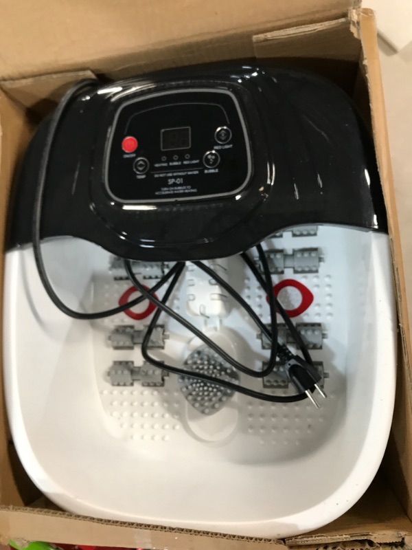 Photo 2 of Foot Spa Bath Massager with Heat, Epsom Salt,Bubbles, Vibration and Red Light,8 Massage Roller Pedicure Foot Spa Tub for Stress Relief,Foot Soaker with Acupressure Massage Points&Temperature Control