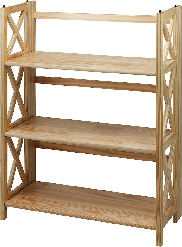 Photo 1 of **SEE NOTES**
Casual Home Montego 3-Shelf Folding Bookcase, Natural - Dimensions: 38 inches high x 27.5 inches wide x 11.5 inches deep; Weight: 22 pounds.