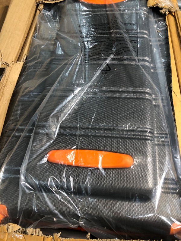 Photo 2 of **USED**CORNERS ARE DENTED IN ON 28 IN**SEE PICTURES **Rockland Melbourne Hard side Expandable Spinner Wheel Luggage, (Charcoal N Orange), 2-Piece Set (20/28)