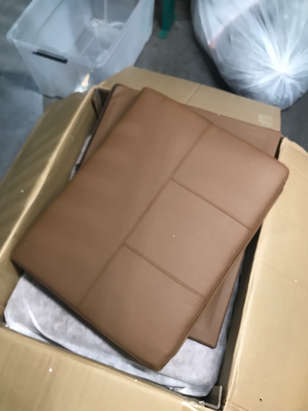 Photo 1 of (READ NOTES) Studio Designs Home Modern Atlas Accent Chair for Living Room Bedroom, Bonded Leather, Caramel Brown, 72004 (READ NOTES) 