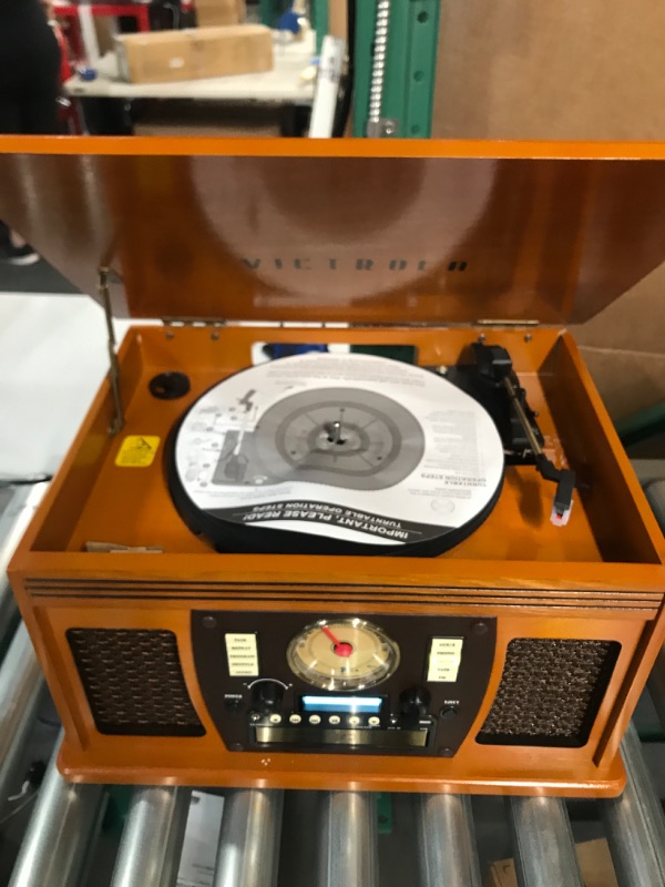 Photo 3 of Victrola 8-in-1 Bluetooth Record Player & Multimedia Center, Built-in Stereo Speakers - Turntable 18.2 x 13.2 x 10 inches
