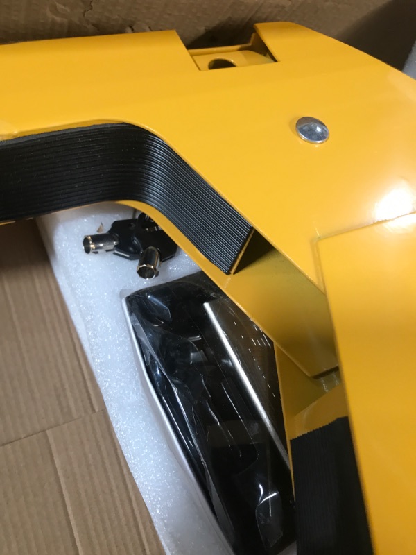 Photo 1 of Trimax TWL400 Larger Ultra-Max Adjutable Wheel Lock with Disc Cover Free Pad Lock, Yellow 12 x 35 x 8.5 inches
