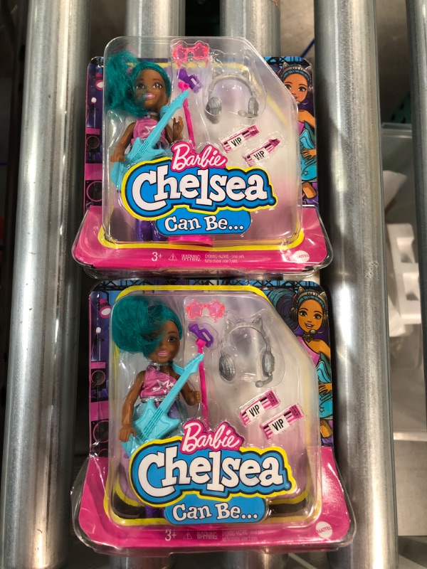 Photo 2 of Barbie Chelsea Can Be Playset with Brunette Chelsea Rockstar Doll (6-in) X2 