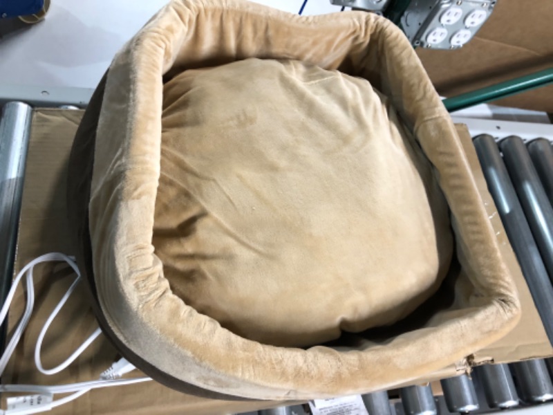 Photo 1 of *USED BUT LIKE NEW* K&H PET PRODUCTS Thermo-Kitty Heated Cat Bed Small 16 Inches Mocha/Tan
