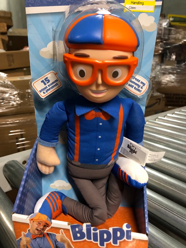 Photo 2 of *NEW* Blippi BLP0013 Bendable Plush Doll, 16” Tall Featuring SFX-Squeeze The Belly to Hear Classic catchphrases-Fun, Educational Toys 