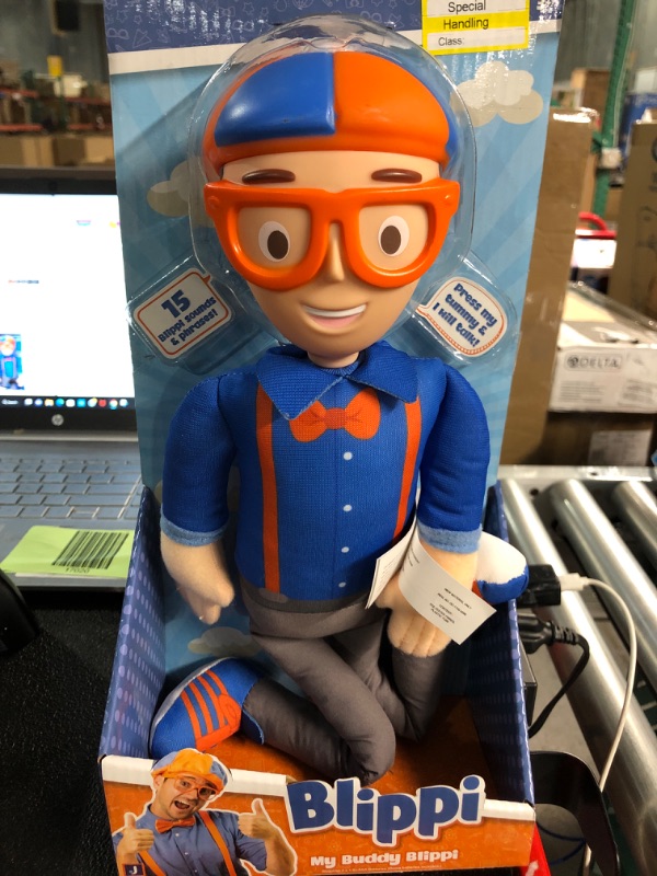 Photo 1 of *NEW* Blippi BLP0013 Bendable Plush Doll, 16” Tall Featuring SFX-Squeeze The Belly to Hear Classic catchphrases-Fun, Educational Toys 