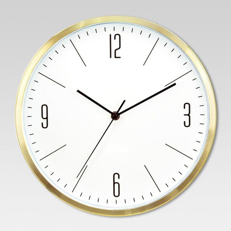 Photo 1 of *NEW* 6" Round Wall Clock White/Brass - Project 62