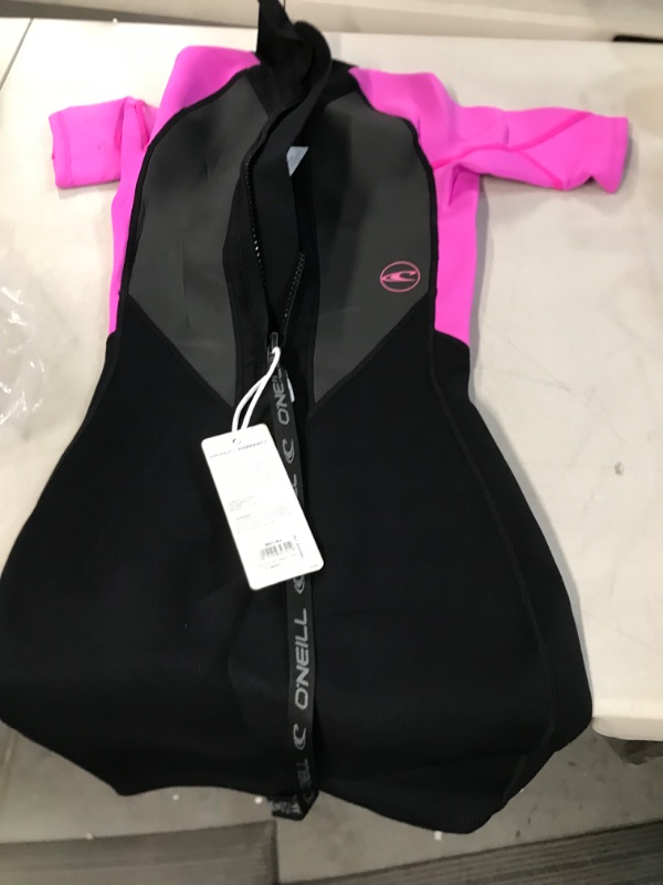 Photo 2 of O'Neill Youth Reactor-2 2mm Back Zip Short Sleeve Spring Wetsuit 16 Black/Berry