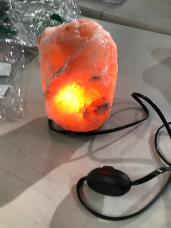 Photo 1 of 4.8 in. Pink Salt LED Light Bulb Indoor Himalayan Salt Lamp Bulb