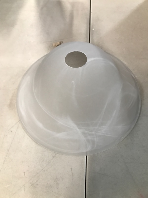 Photo 3 of [USED] White Swirl Glass Lamp Shade - (White Marble)