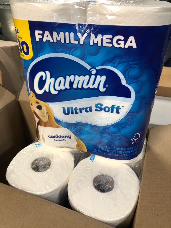 Photo 2 of Charmin Ultra Soft Cushiony Touch Toilet Paper, 18 Family Mega Rolls = 90 Regular Rolls