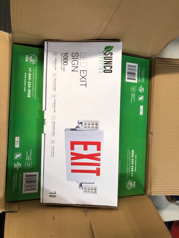 Photo 2 of Sunco Lighting LED Exit Signs with Emergency Lights, 6 Pack 