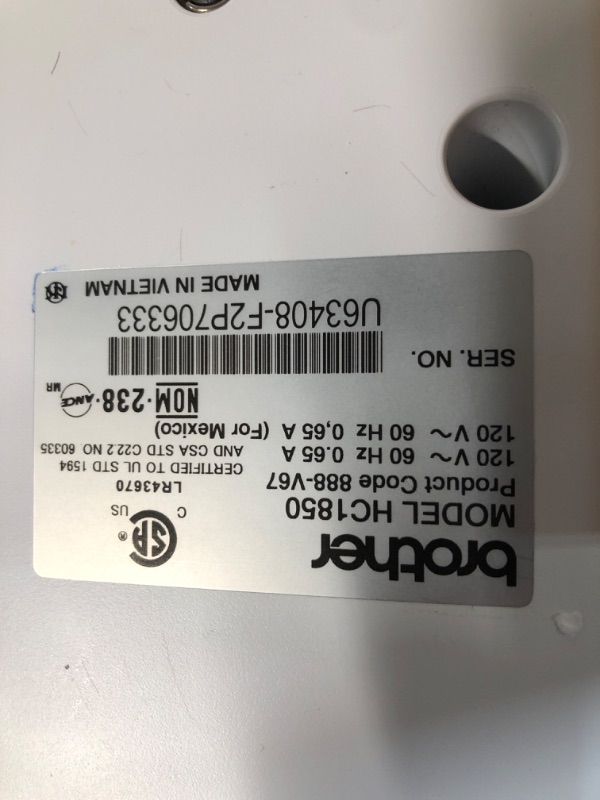Photo 3 of *USED* *SEE INFO* *NONFUNCTIONAL* Brother HC1850 Sewing and Quilting Machine, 185 Built-in Stitches, LCD Display, 8 Included Feet HC1850 Machine