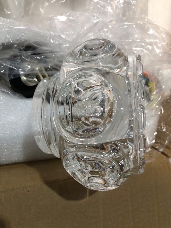 Photo 3 of *NEW* ZILANL Vintage Bathroom Vanity Light Fixture, 3 Lights Bathroom Lighting Painted Black Surface with Thick Crystal Glass Shade