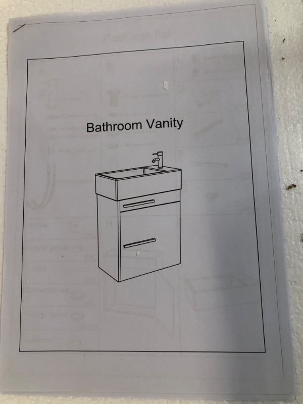 Photo 2 of *BRAND NEW* Spurgehom 16" Bathroom Vanity W/Sink Combo for Small Space, Wall Mounted Bathroom Cabinet Set