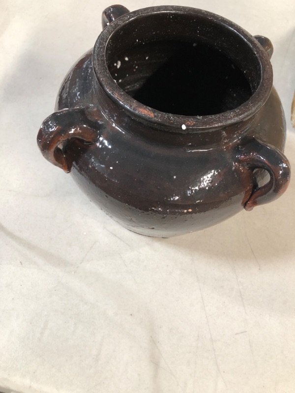 Photo 2 of Creative Co-Op Found Decorative Clay Jar, Distressed Black, 7'' 7" Black