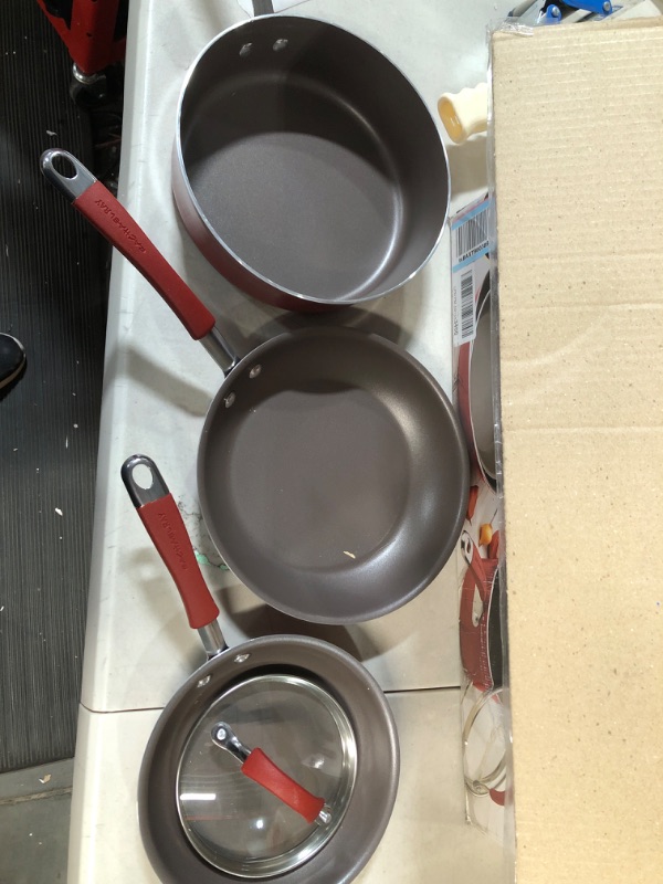 Photo 3 of **SEE NOTES**
Rachael Ray Cucina Nonstick Cookware Pots and Pans Set,, Cranberry Red