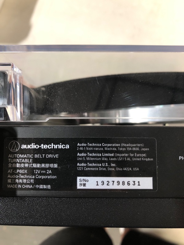 Photo 1 of Audio-Technica AT-LP60X-BK Fully Automatic Belt-Drive Stereo Turntable, Black,